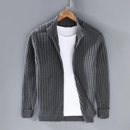 Heren Zip Cardigan – Moderne Gebreide Trui met Verfijnde Pasvorm