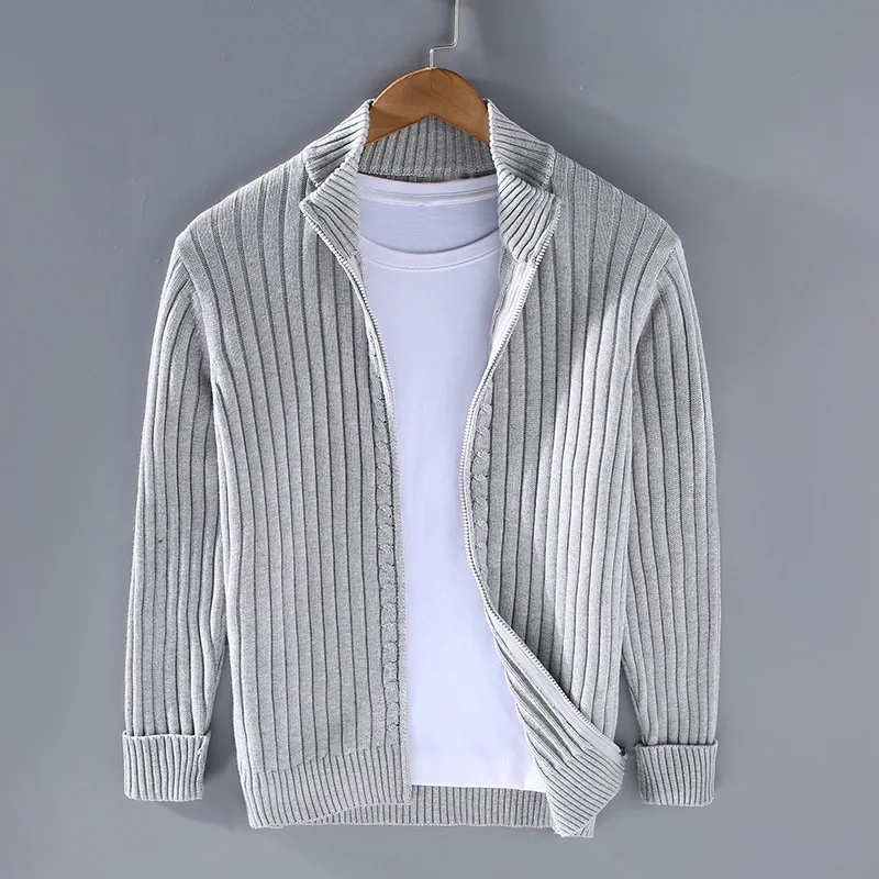 Heren Zip Cardigan – Moderne Gebreide Trui met Verfijnde Pasvorm