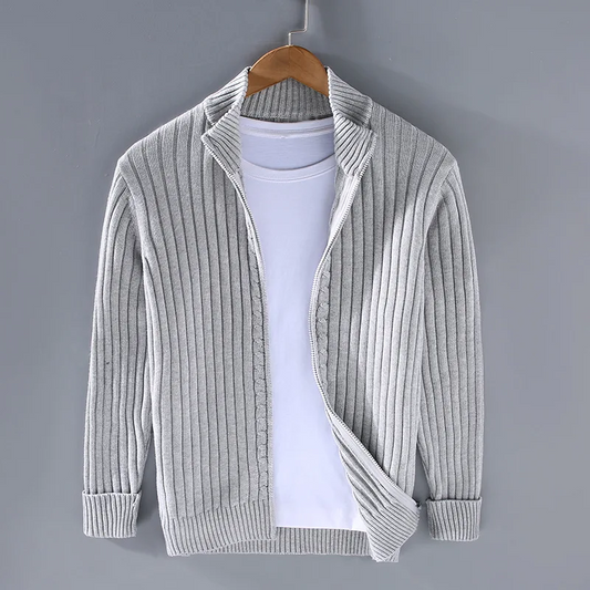 Heren Zip Cardigan – Moderne Gebreide Trui met Verfijnde Pasvorm