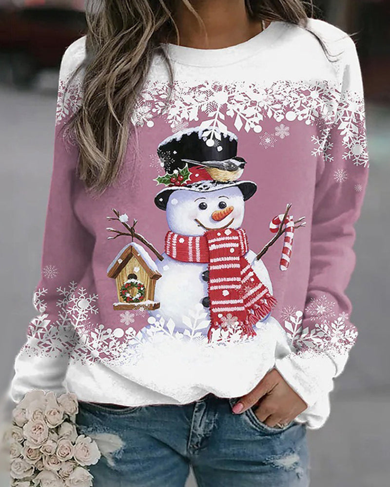 Dames Snowman Kerst Sweatshirt | Zachte Voel en Feestelijke Winterstijl