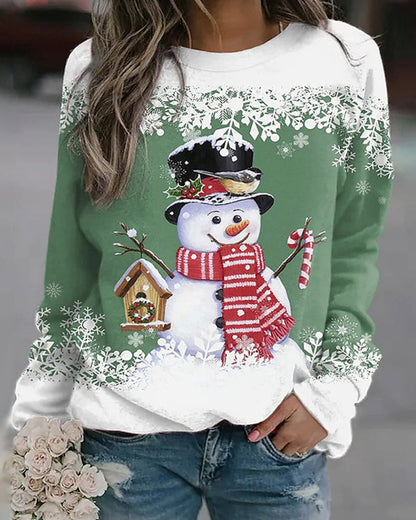 Dames Snowman Kerst Sweatshirt | Zachte Voel en Feestelijke Winterstijl