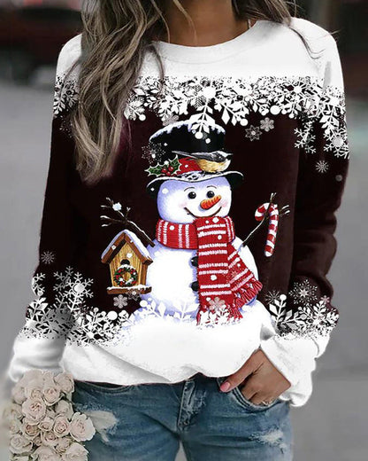 Dames Snowman Kerst Sweatshirt | Zachte Voel en Feestelijke Winterstijl