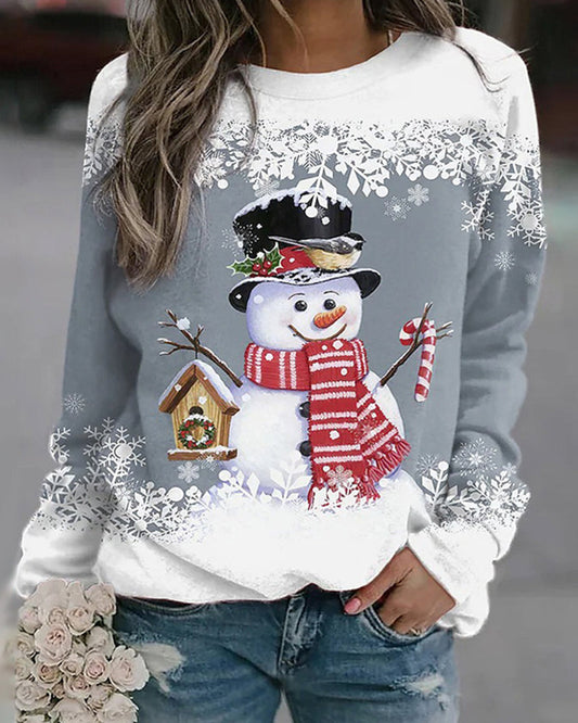 Dames Snowman Kerst Sweatshirt | Zachte Voel en Feestelijke Winterstijl