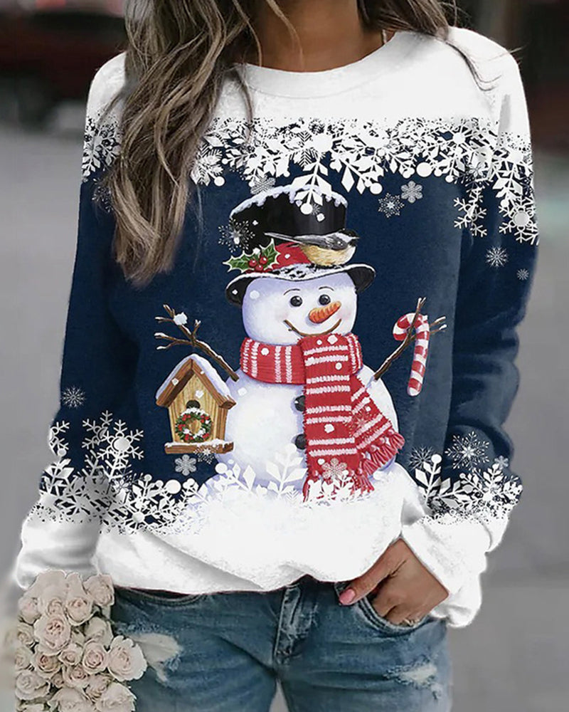 Dames Snowman Kerst Sweatshirt | Zachte Voel en Feestelijke Winterstijl
