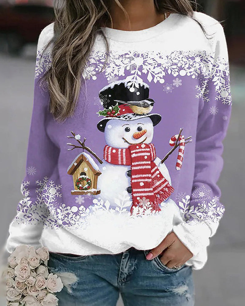 Dames Snowman Kerst Sweatshirt | Zachte Voel en Feestelijke Winterstijl