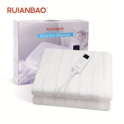 Elektrische Heizdecke fürs Bett, weiße Heizdecke, waschbar, 7 Heizstufen