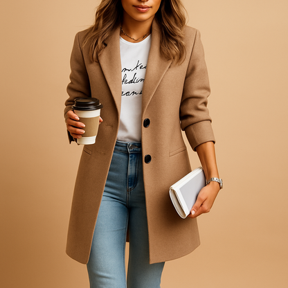 Dames Lange Woljas – Elegant en Tijdloos