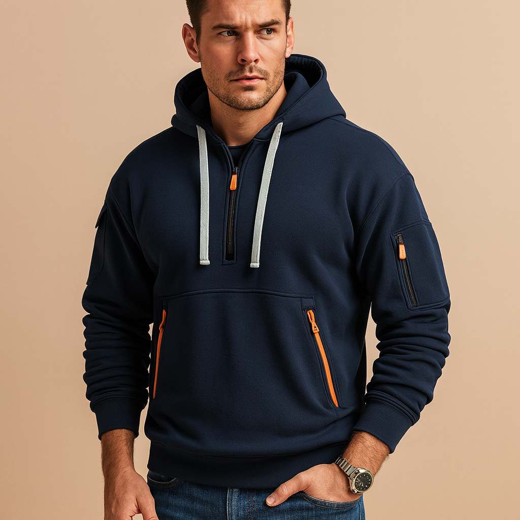 Heren Pullover Hoodie met Kap – Zachte Katoenmix Sweatshirt voor Dagelijks Gebruik
