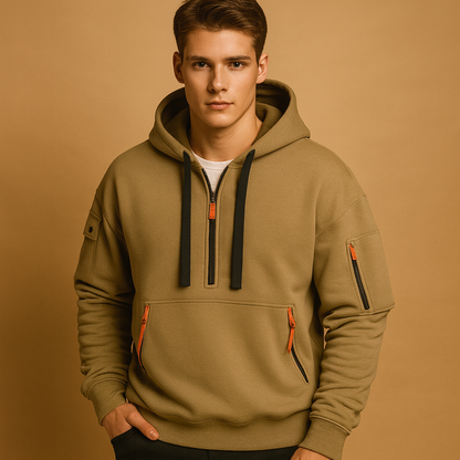 Heren Pullover Hoodie met Kap – Zachte Katoenmix Sweatshirt voor Dagelijks Gebruik