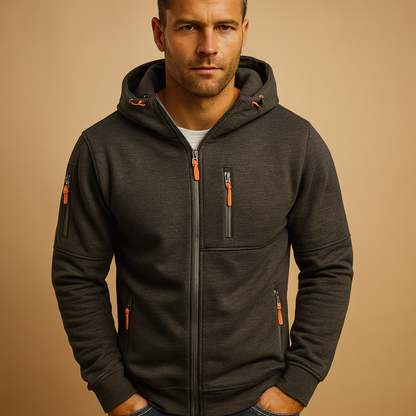 Heren Zip Hoodie met Verstelbare Kap