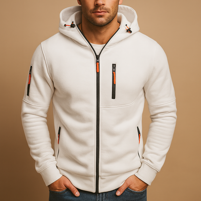 Heren Zip Hoodie met Verstelbare Kap