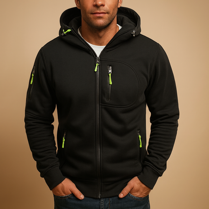 Heren Zip Hoodie met Verstelbare Kap