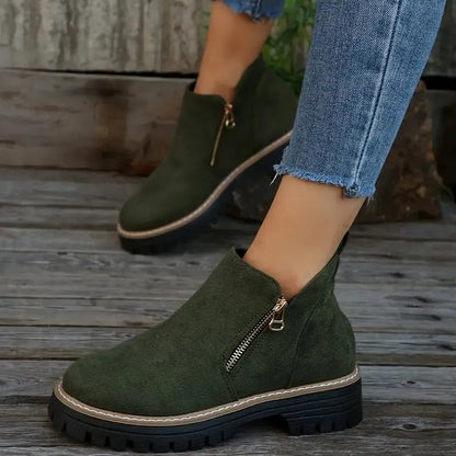 Goldene Stiefeletten für Damen mit Reißverschluss | Trendige Schuhe online kaufen