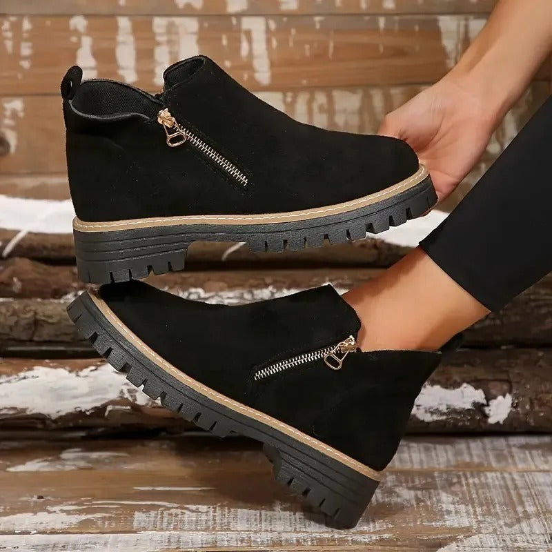 Goldene Stiefeletten für Damen mit Reißverschluss | Trendige Schuhe online kaufen