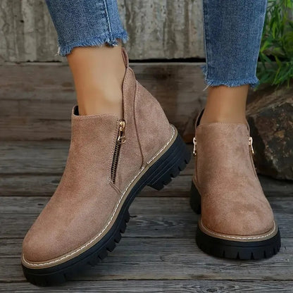 Goldene Stiefeletten für Damen mit Reißverschluss | Trendige Schuhe online kaufen