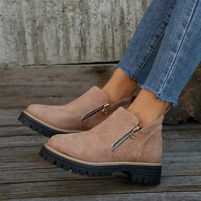 Goldene Stiefeletten für Damen mit Reißverschluss | Trendige Schuhe online kaufen