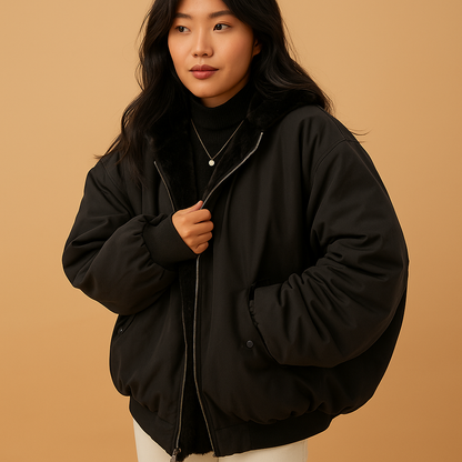 Korte Winterjas voor Dames met Kap – Warm & Stijlvol