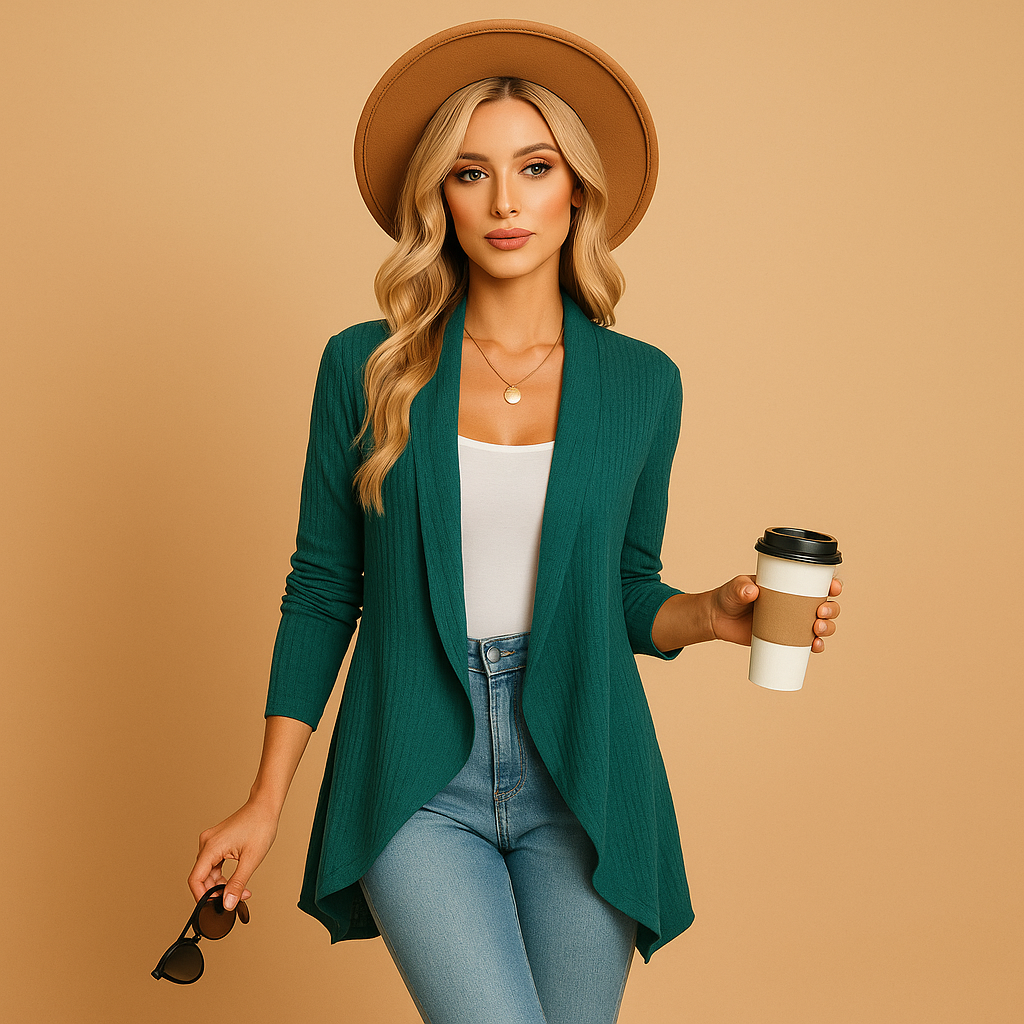 Long Knitted Cardigan for Women – Elegant and Versatile Layer