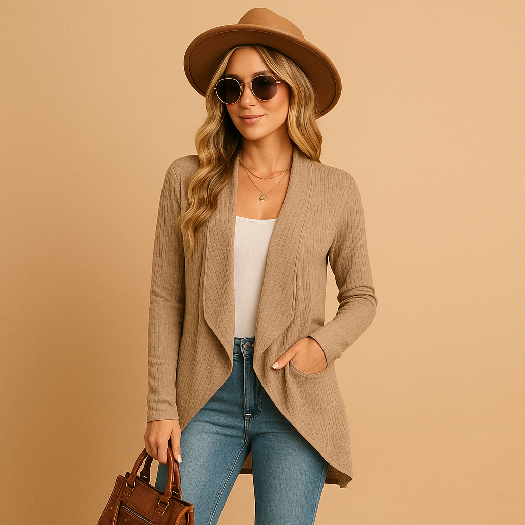 Long Knitted Cardigan for Women – Elegant and Versatile Layer