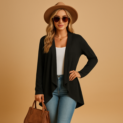 Long Knitted Cardigan for Women – Elegant and Versatile Layer