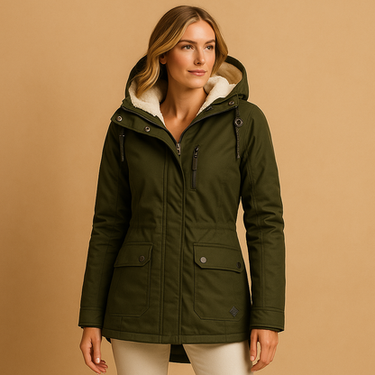 Dames Lange Winterjas – Elegante en Warme Ontwerp