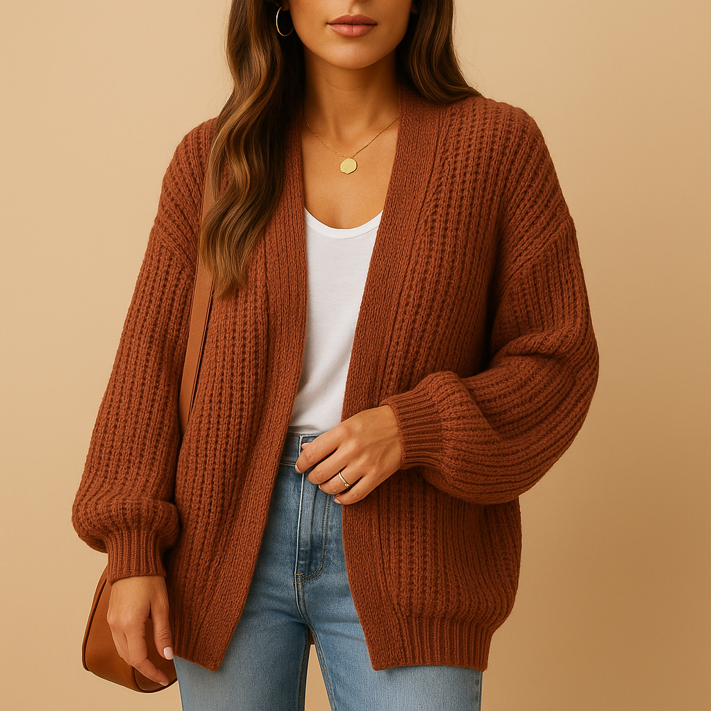 Dames Gebreide Open Cardigan met Relaxed Fit – Elke Dag Comfort