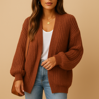 Dames Gebreide Open Cardigan met Relaxed Fit – Elke Dag Comfort