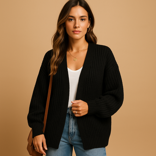 Dames Gebreide Open Cardigan met Relaxed Fit – Elke Dag Comfort