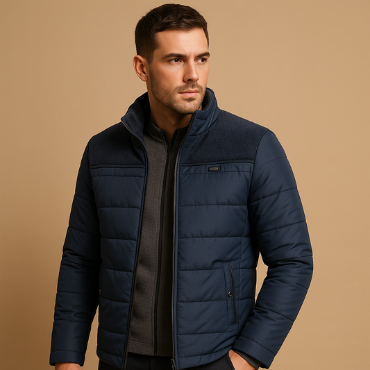 Heren Fleece Zip Jacket met Hoge Kraag – Warm en Lichtgewicht