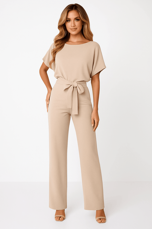 Dames Jumpsuit met Strik Taille – Moeiteloze Stijl in Één Stuk