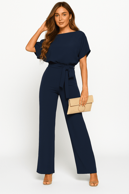 Dames Jumpsuit met Strik Taille – Moeiteloze Stijl in Één Stuk