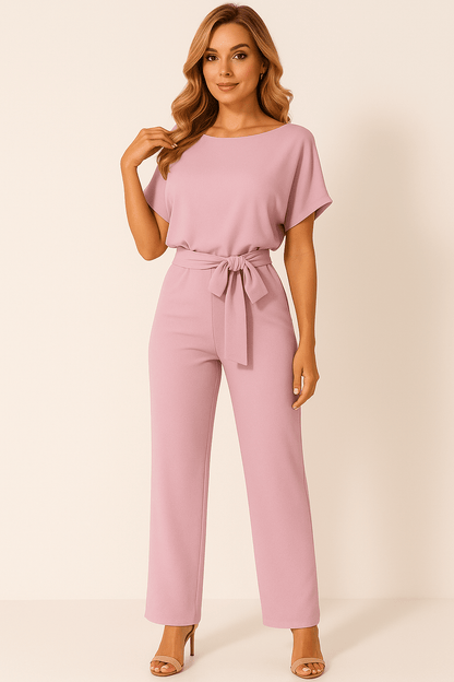 Dames Jumpsuit met Strik Taille – Moeiteloze Stijl in Één Stuk