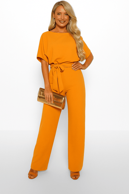 Dames Jumpsuit met Strik Taille – Moeiteloze Stijl in Één Stuk