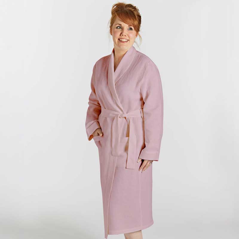Roze Linnen Badjas - Lazy Linen