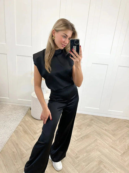 Dames Rugloze Jumpsuit met Wijde Benen – Elegant & Lichtgewicht