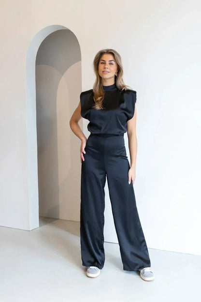 Dames Rugloze Jumpsuit met Wijde Benen – Elegant & Lichtgewicht