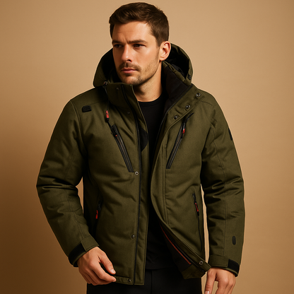Heren Dons Parka Jas met Capuchon – Warm en Winddicht