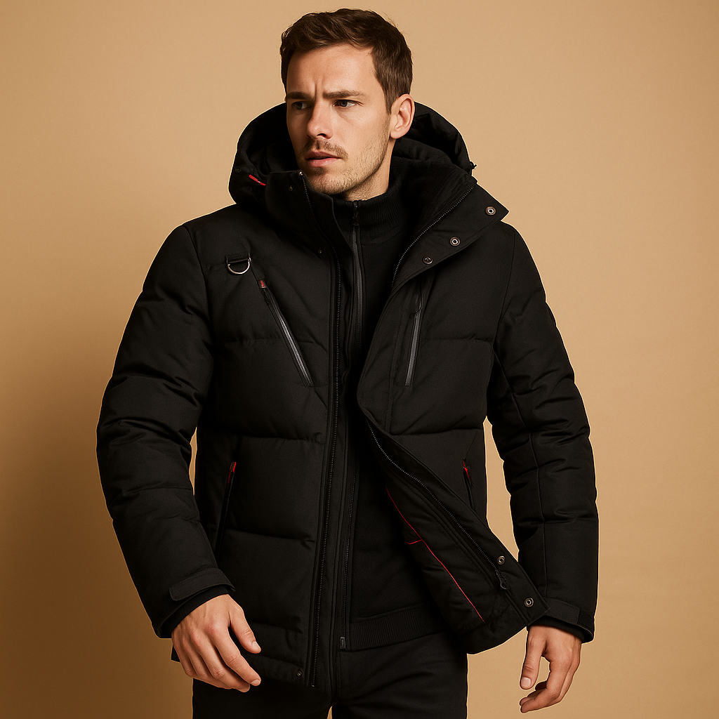 Heren Dons Parka Jas met Capuchon – Warm en Winddicht