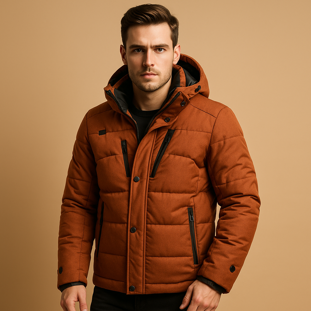 Heren Dons Parka Jas met Capuchon – Warm en Winddicht
