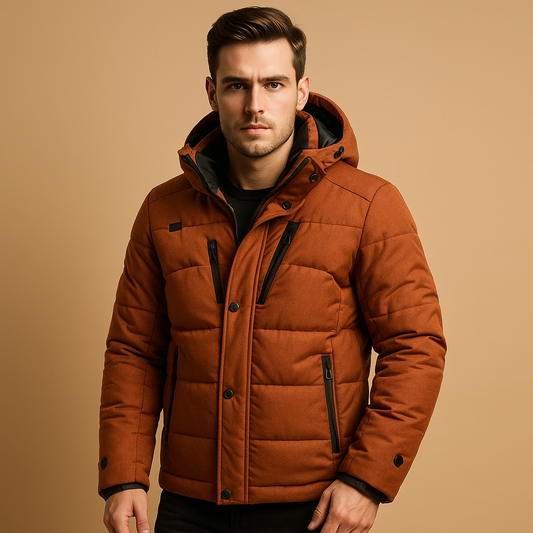 Heren Dons Parka Jas met Capuchon – Warm en Winddicht