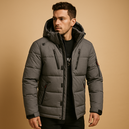 Heren Dons Parka Jas met Capuchon – Warm en Winddicht