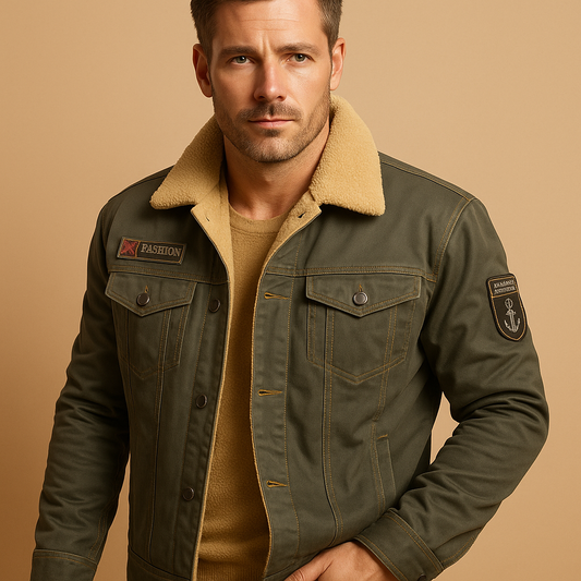 Heren Fleece Motorjack met Versterkte Panelen | Casual Rijpasvorm